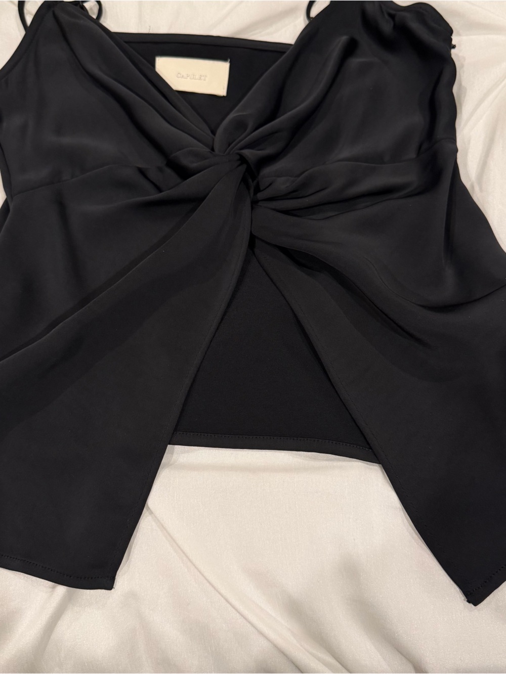 CAPULET Cami-Like Twist Front Black Women's Top Size XS - Picture 6 of 8